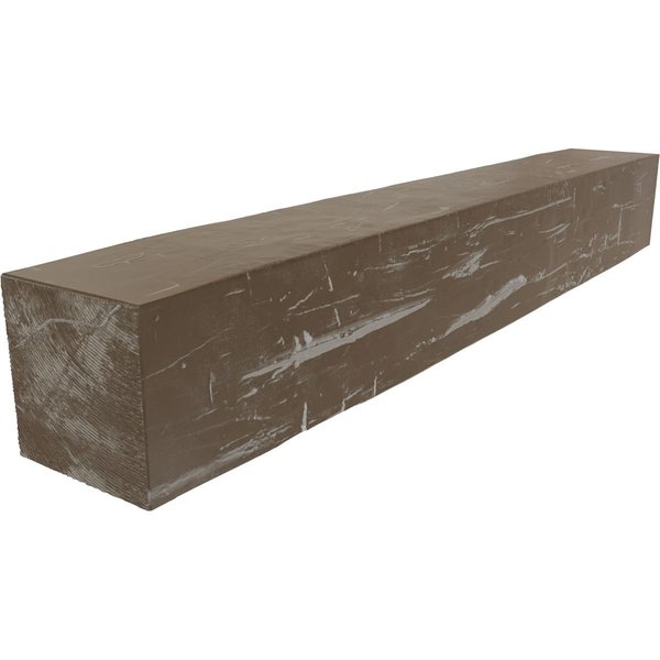 Ekena Millwork Hand Hewn Faux Wood Fireplace Mantel, Vintage Mocha, 6"H x 10"D x 36"W MANUHH06X10X36VA